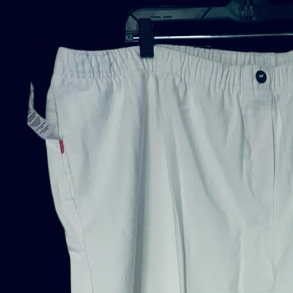 3/$15 Twill Elastic Waist Plus Size White Pull On Jeans Cotton Denim Pants 30W - Picture 7 of 11